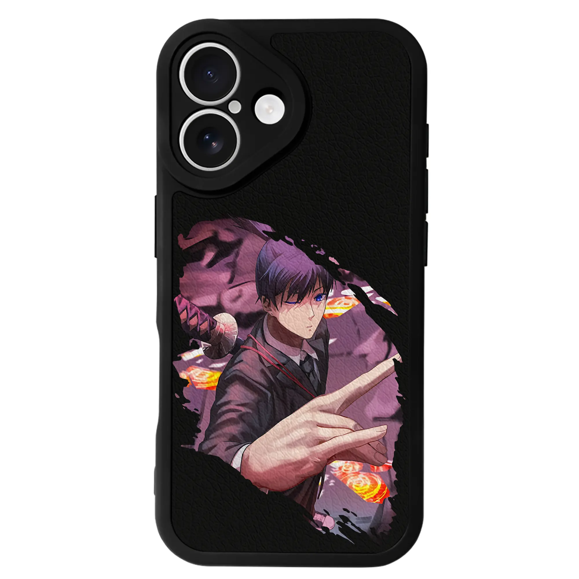 チェンソーマン グッズ,早川アキ - IPhone 16シリーズ対応 ・ シリコンスマホケース ・ レザー調 ・ 高精度フィット ・ 耐衝撃 ・ ワイヤレス充電対応 ・ 精密カット